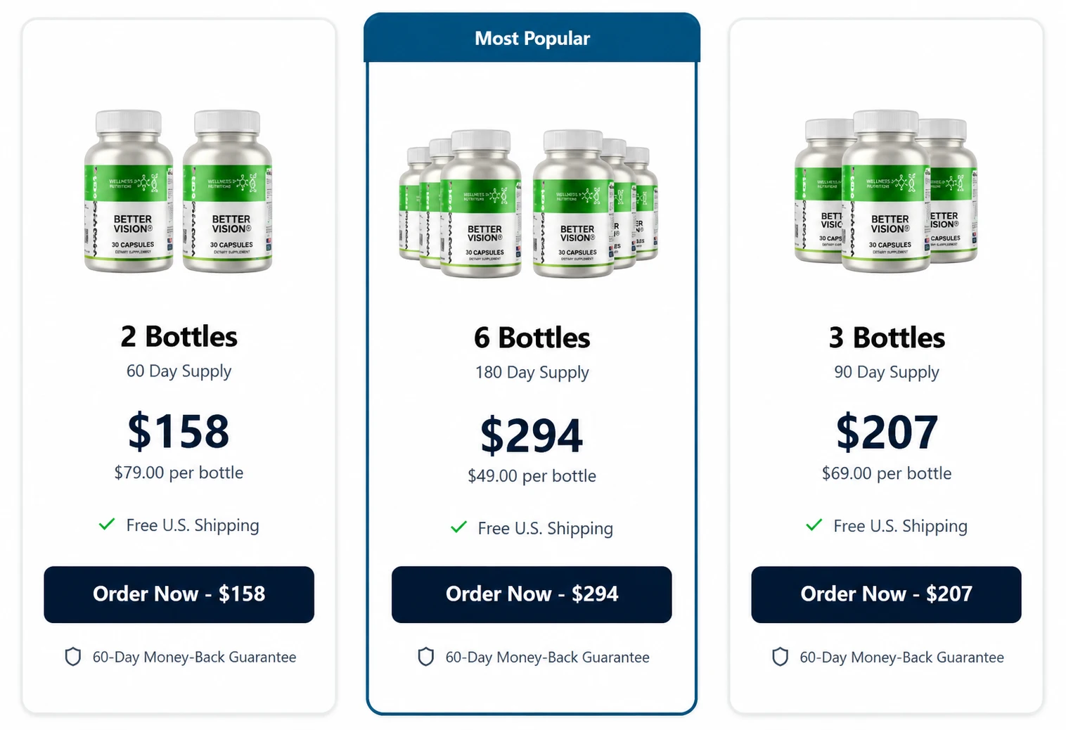 Better Vision supplement bundle pricing